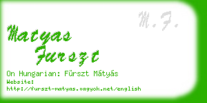 matyas furszt business card